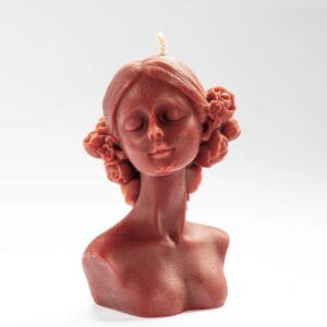 Vela de cera de abeja floral | Eve vela en forma de busto de mujer de mujer hecho a mano en españa