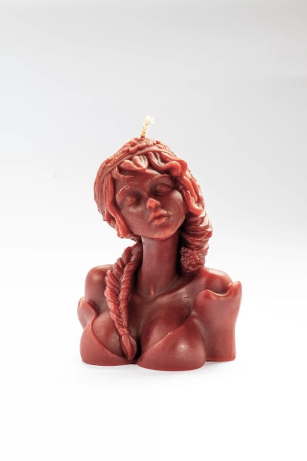 Vela Artesanal Detallada | Busto con Trenzas | Valen