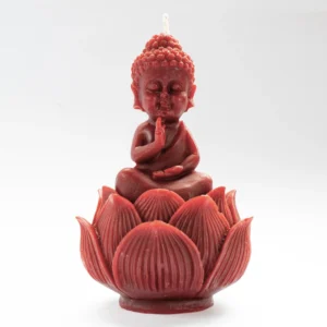 Vela para meditación | Buda en Flor de Loto | hecho a mano en lucy´s luz, desde españa en cera de abeja