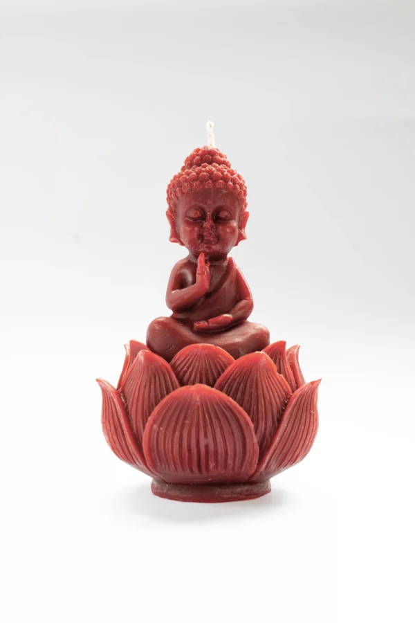 Vela para meditación | Buda en Flor de Loto | hecho a mano en lucy´s luz, desde españa en cera de abeja