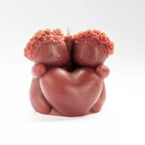 Vela romántica artesanal | Dos Ositos con Corazón | Haru