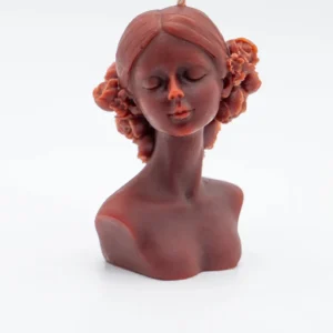 Vela de cera de abeja floral | Eve vela en forma de busto de mujer de mujer hecho a mano en españa Front