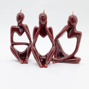 Set de 3 Vela de diseño artesanal | La Escultura Icónica de Marca | Lucy hecho a mano en españa en cera de abeja por lucy´s luz en rojo