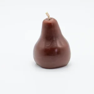 vela de fruta de otoño, hecho a mano en cera de abeja en lucy´s luz en color marron