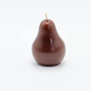 vela de fruta de otoño, hecho a mano en cera de abeja en lucy´s luz en color marron