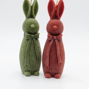 Decoración de pascua original | Pack 2 Vela conejito mullido | Mossy