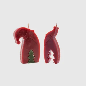 Set de 2 Velas de Navidad Santa Claus. Redefine la decoración navideña. La vela Klaus es una figura abstracta de cera de abeja hecho a mano en Lucy´s luz