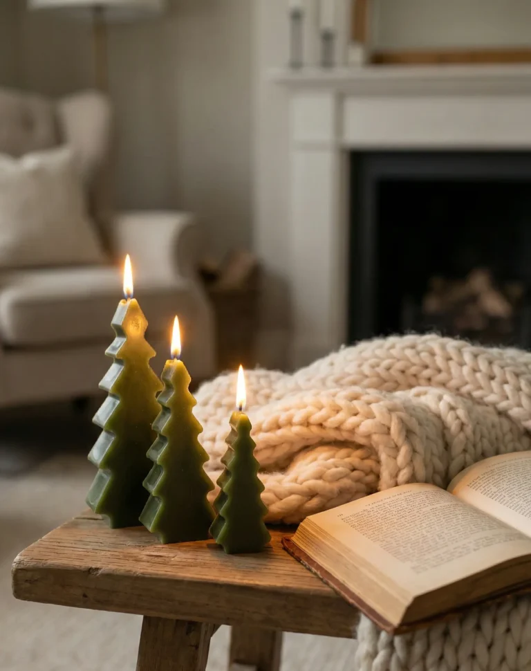 Cómo crear un hogar cálido en invierno. vela creando ambiente hygge en casa durante el invierno. hechas a amno en lucy´s luz