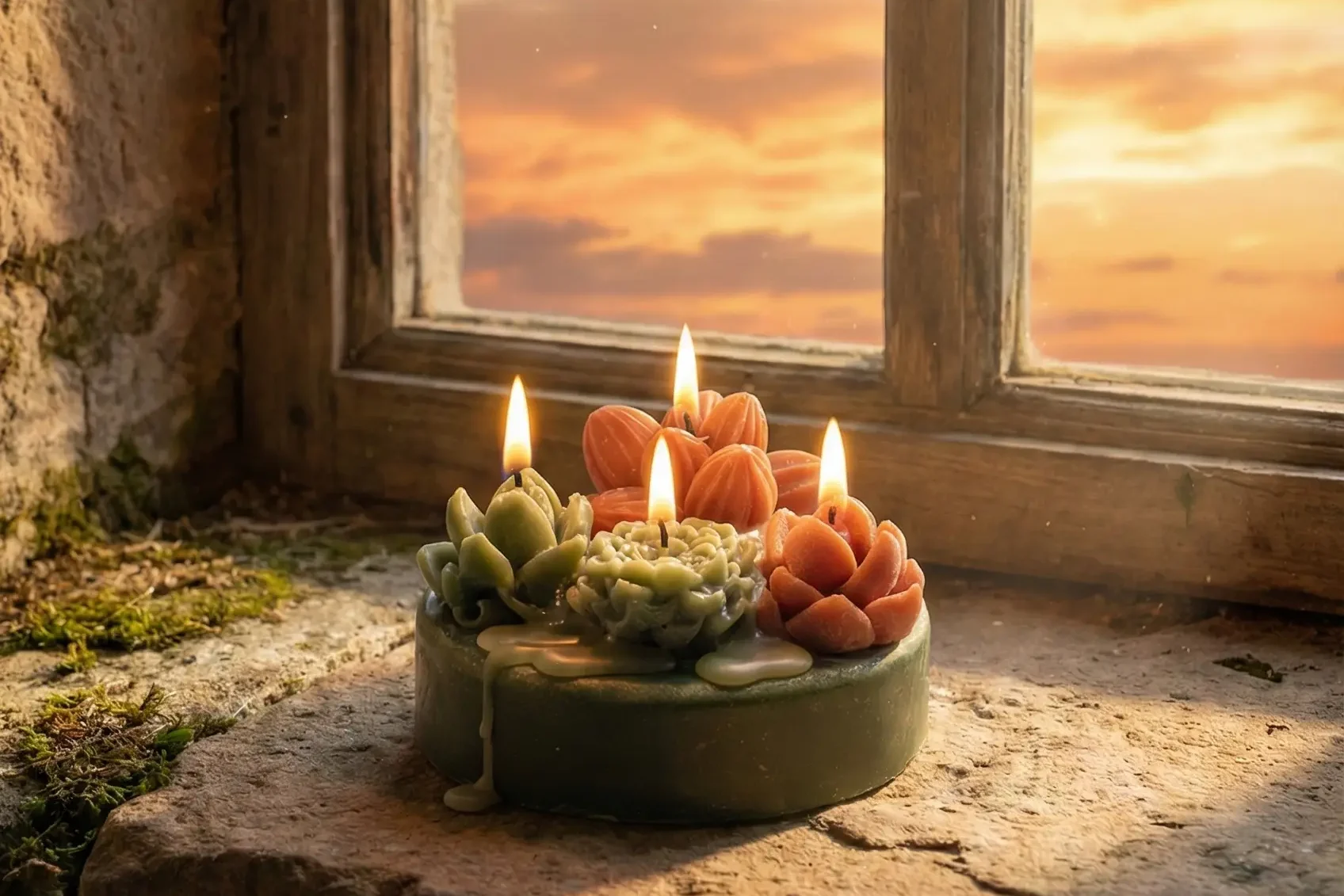 ritual de transición del invierno a la primavera con velas de cera de abeja hecho mano en lucy´s luz