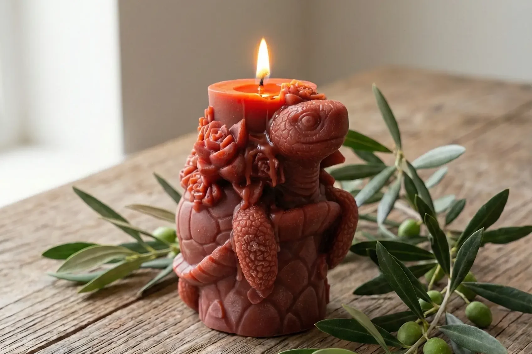 decoración minimalista de transición hacia la primavera. velas de cera de abeja hechas a mno en lucy´s luz