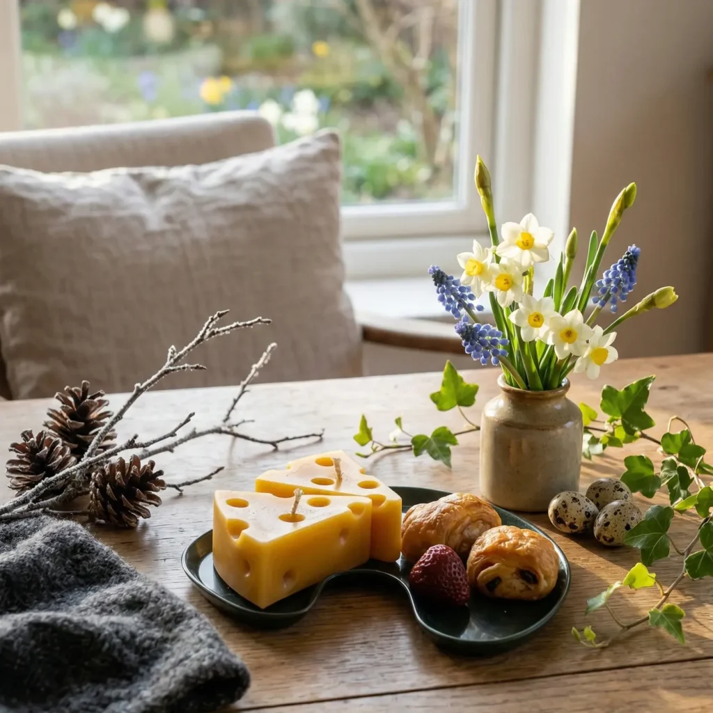 Transición del invierno a la primavera en casa con luz natural y estas velas hechas a mano en lucy´s luz