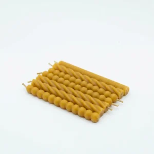 Pack de 9 velas de cera de abeja de cumpleaños (Bee-A) - Amarillo