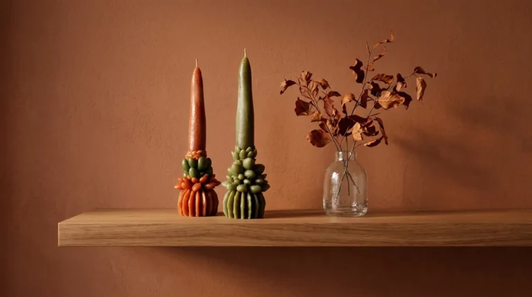 Cómo decorar un recibidor, aunque sea pequeño: consola, espejo, luz cálida y un aroma que dé la bienvenida. La guía para una entrada que te reciba. Velas de cera de abeja hechas a mano por Lucy´s Luz en Asturias
